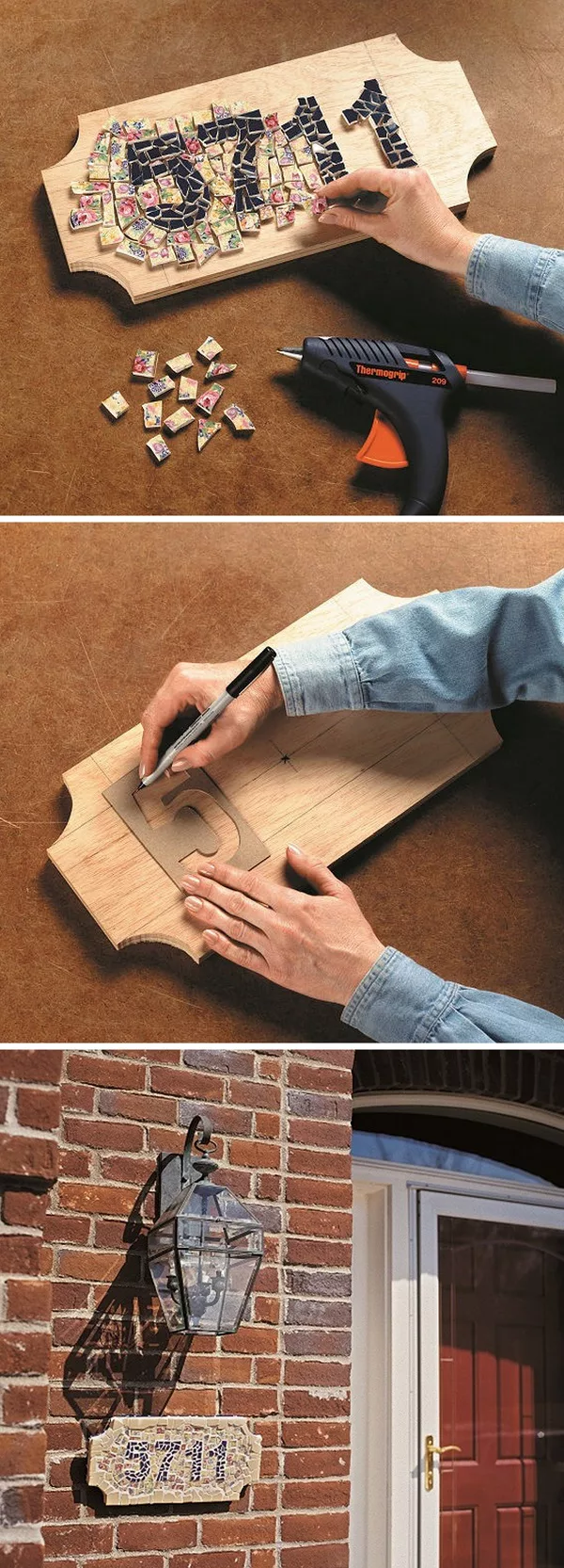 30 Stunning DIY Mosaic Craft Projects for Easy Home Decor - Check out this easy idea on how to make a mosaic address market for on a