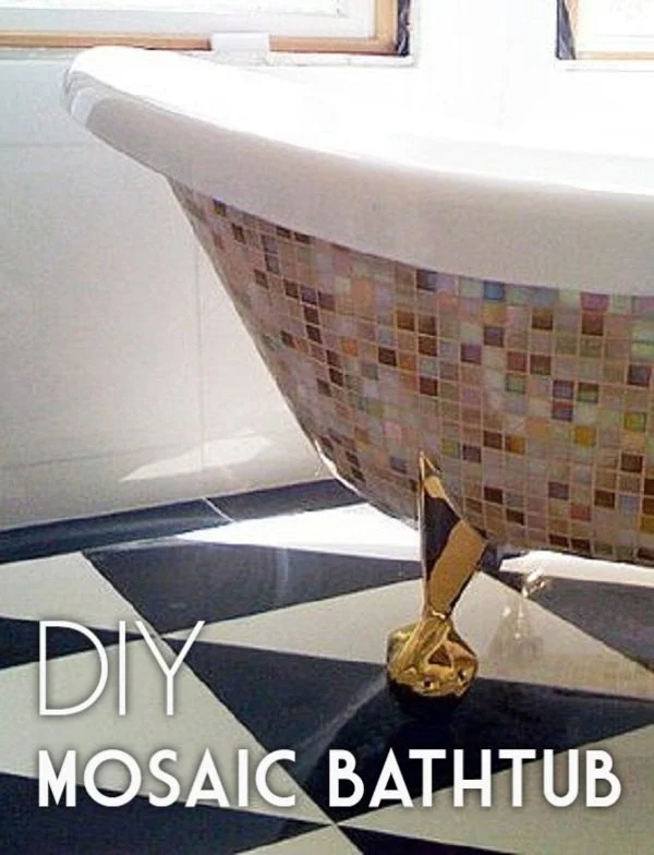 30 Stunning DIY Mosaic Craft Projects for Easy Home Decor - Check out this easy tutorial on how to make a mosaic bathtub. Love it!