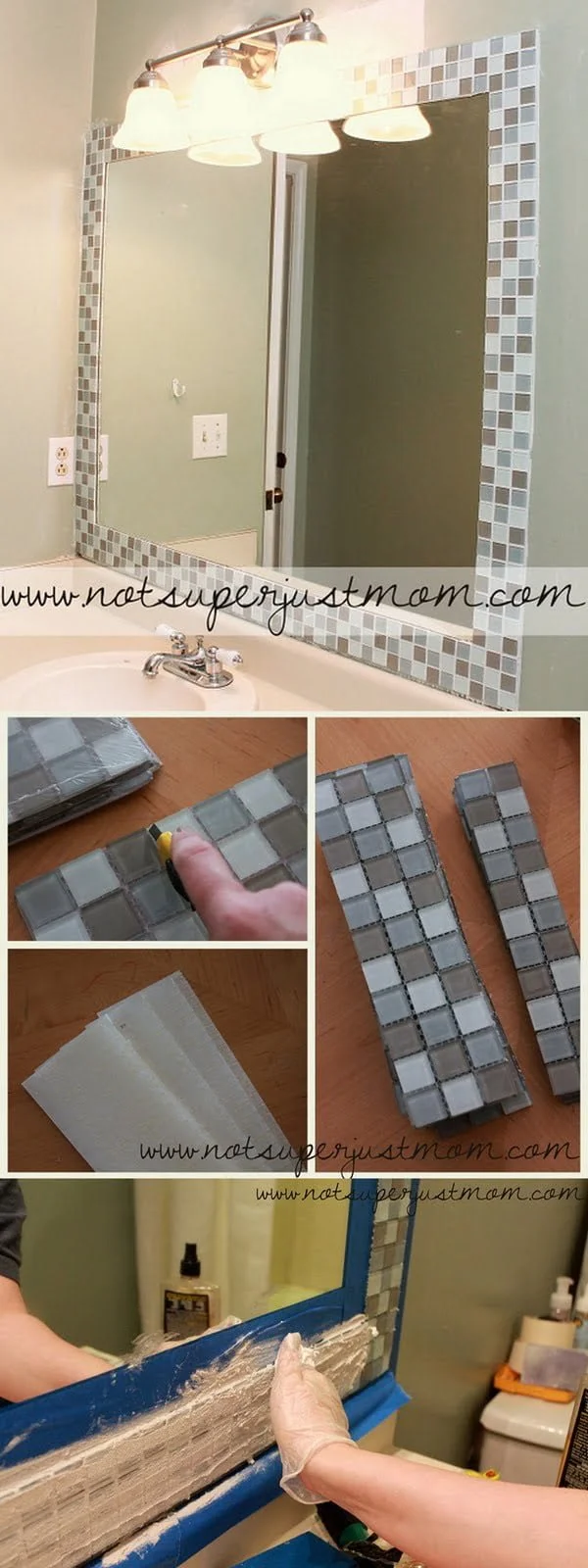 30 Stunning DIY Mosaic Craft Projects for Easy Home Decor - Check out this easy idea on how to make a mosaic mirror frame for on a