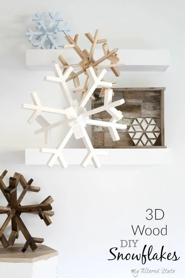 Check out how to make a DIY 3D Wood Snowflake