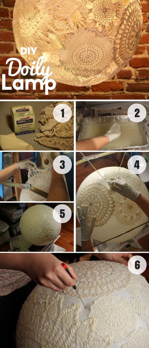 16 Beautiful DIY Bedroom Decor Ideas That Will Inspire You - Check out how to make an easy DIY Doily Lamp for bedroom decor