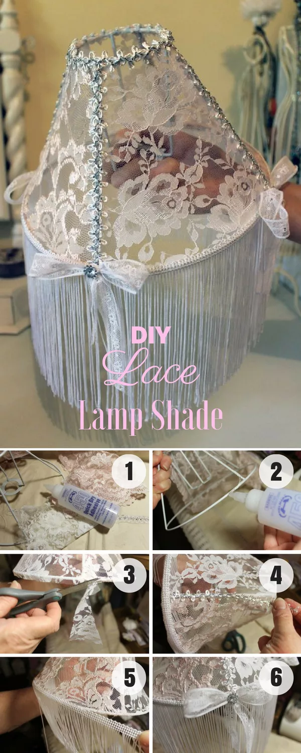 How to make an easy shabby chic DIY Lace Lampshade