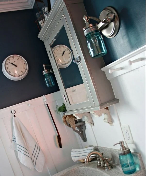 Mason Jar Sconce Light for rustic bathroom decor