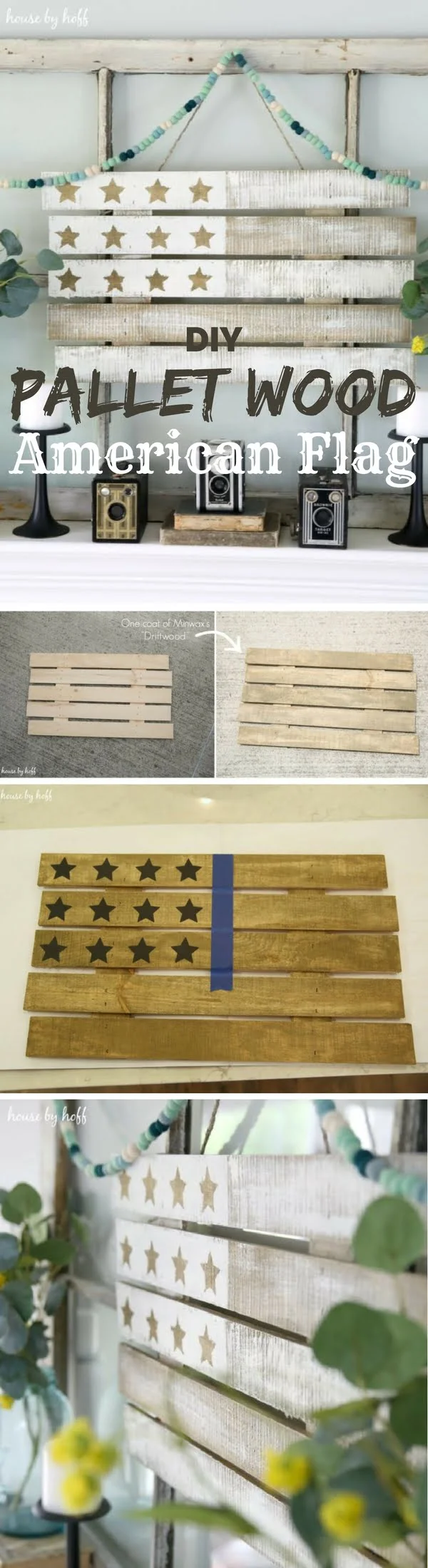 Check out how to make an easy DIY Pallet Wood American Flag