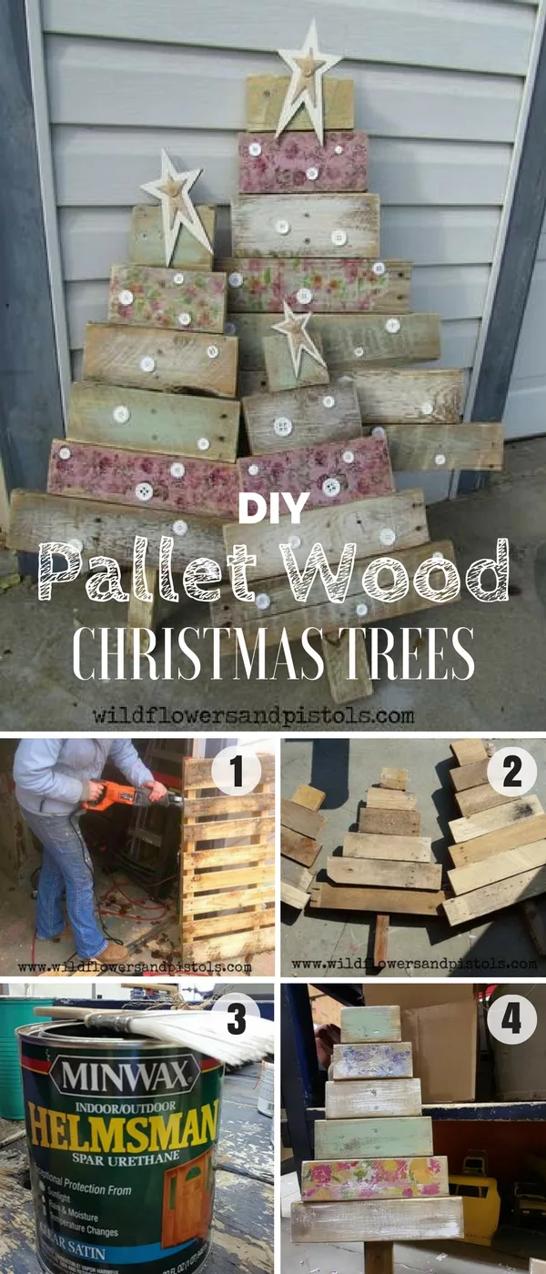 Check out how to build these easy DIY Pallet Wood Christmas Tree