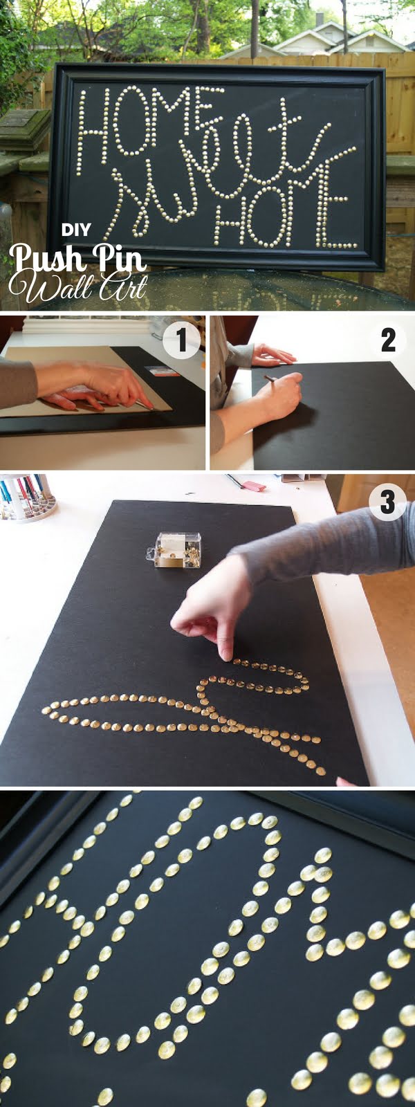 16 Beautiful DIY Bedroom Decor Ideas That Will Inspire You - Check out how to make easy DIY Push Pin Wall Art for bedroom decor