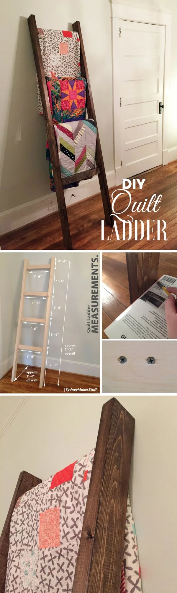 Check out how to build an easy DIY Quilt Ladder