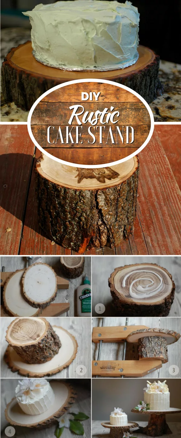 Check out how to make this adorable DIY rustic cake stand