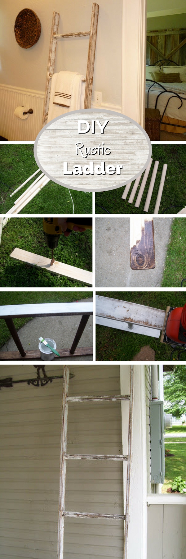 #DIY Rustic Ladder #bathroomdecor