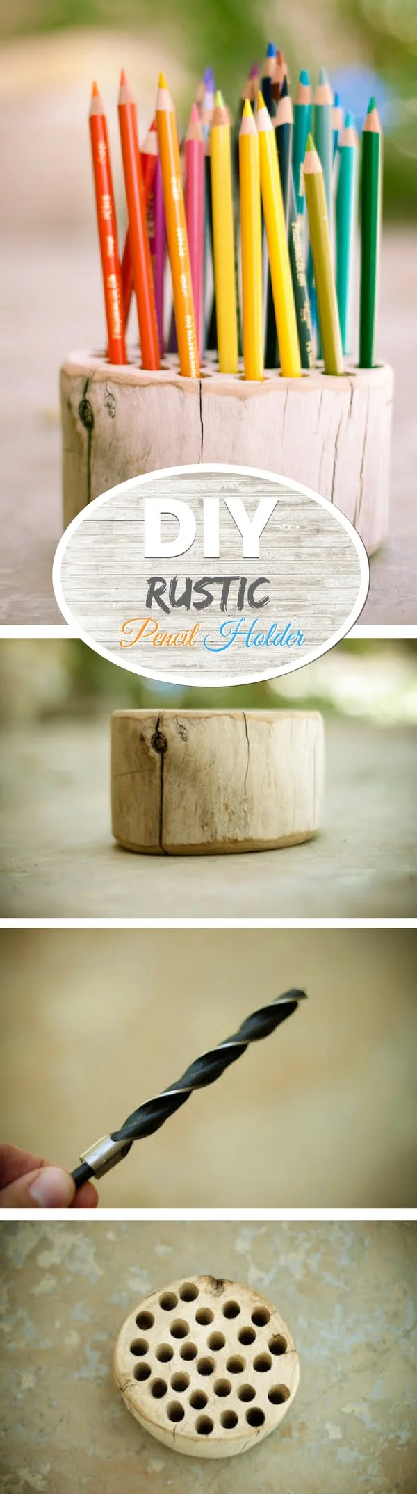 Check out how to make an easy DIY rustic pencil holder