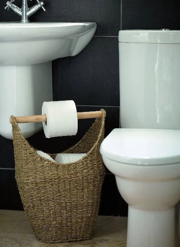 toilet holder basket for rustic bathroom decor