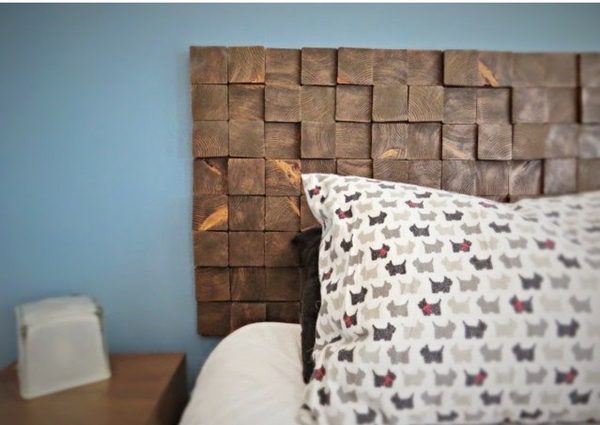 Check out how to build a DIY Wood Block Headboard