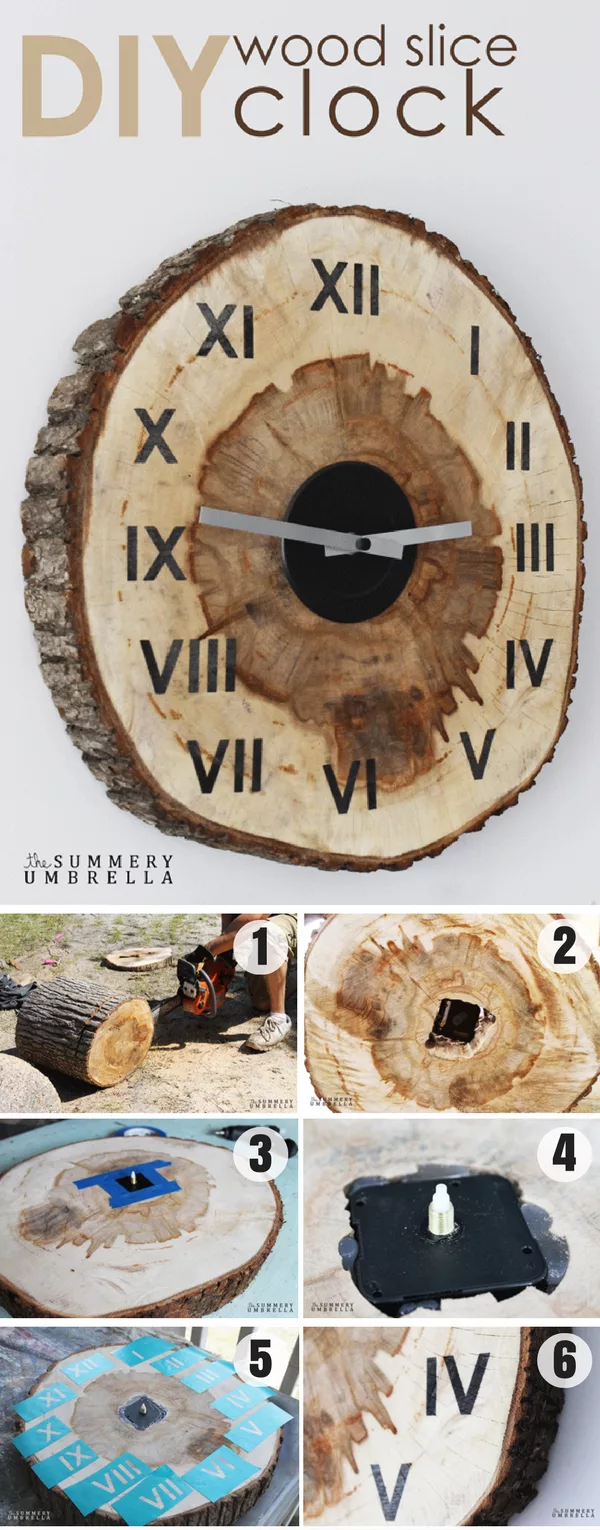 Check out how to make an easy DIY Wood Slice Clock