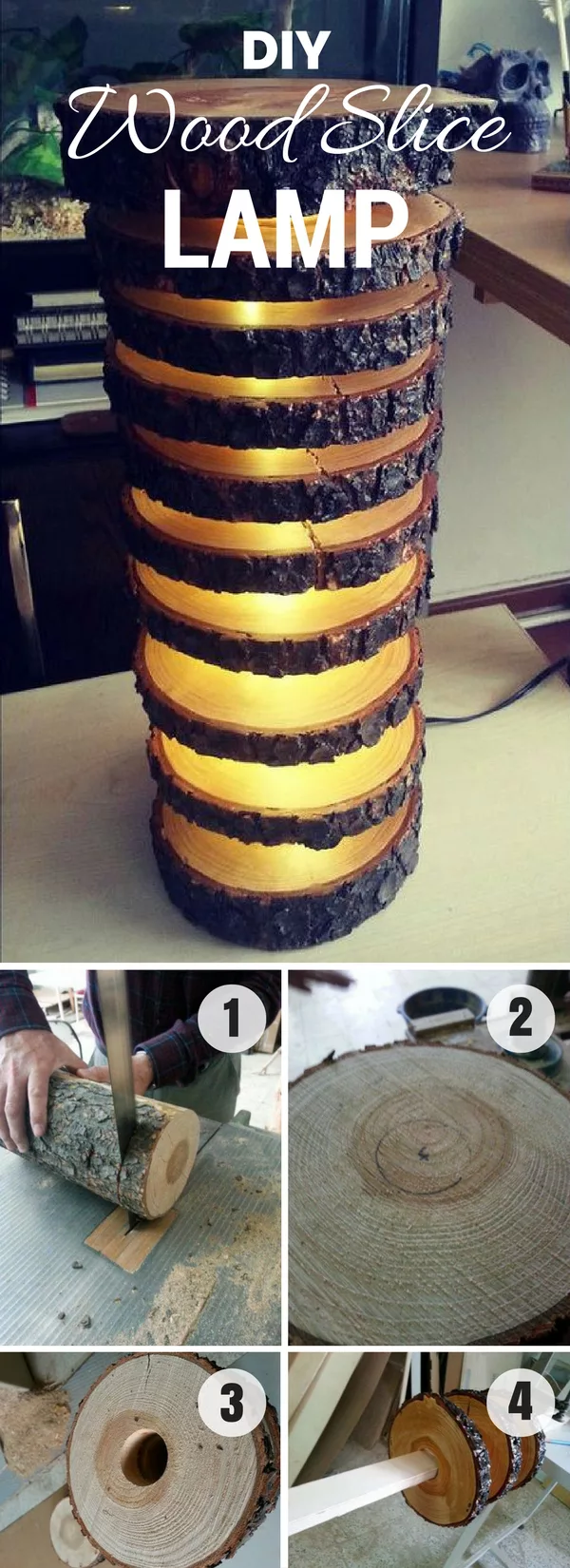 Check out how to build an easy DIY Wood Slice Lamp