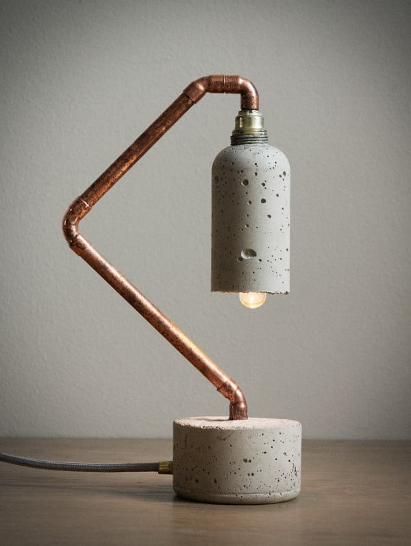 How to make a DIY copper concrete lamp