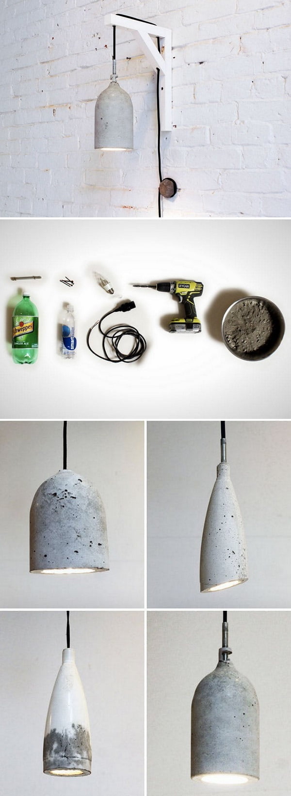 How to make  concrete lamps for  on a   
