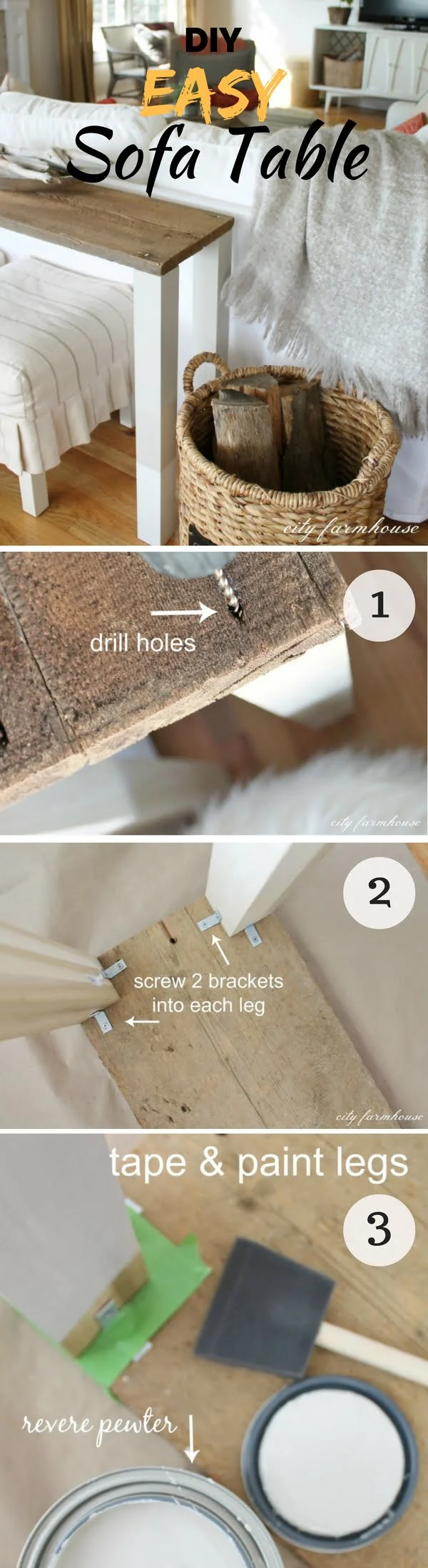 DIY sofa bord form genbrugstræ 