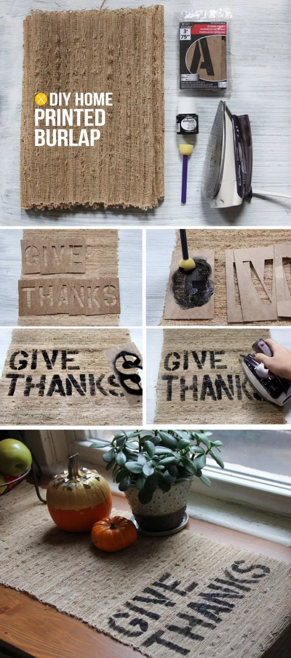 Create a beautiful table runner for DIY Thanksgiving decor