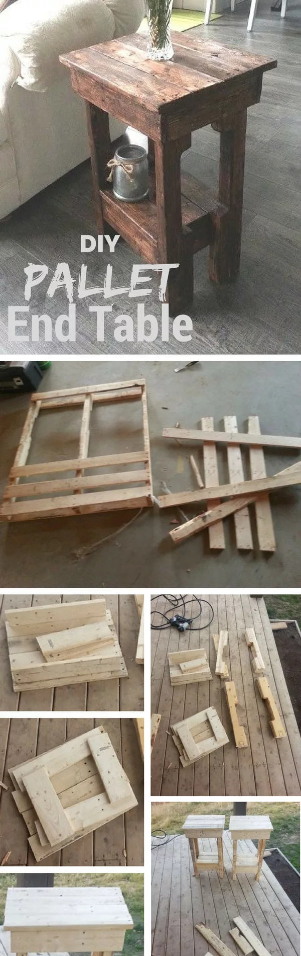 DIY end table from pallet wood 