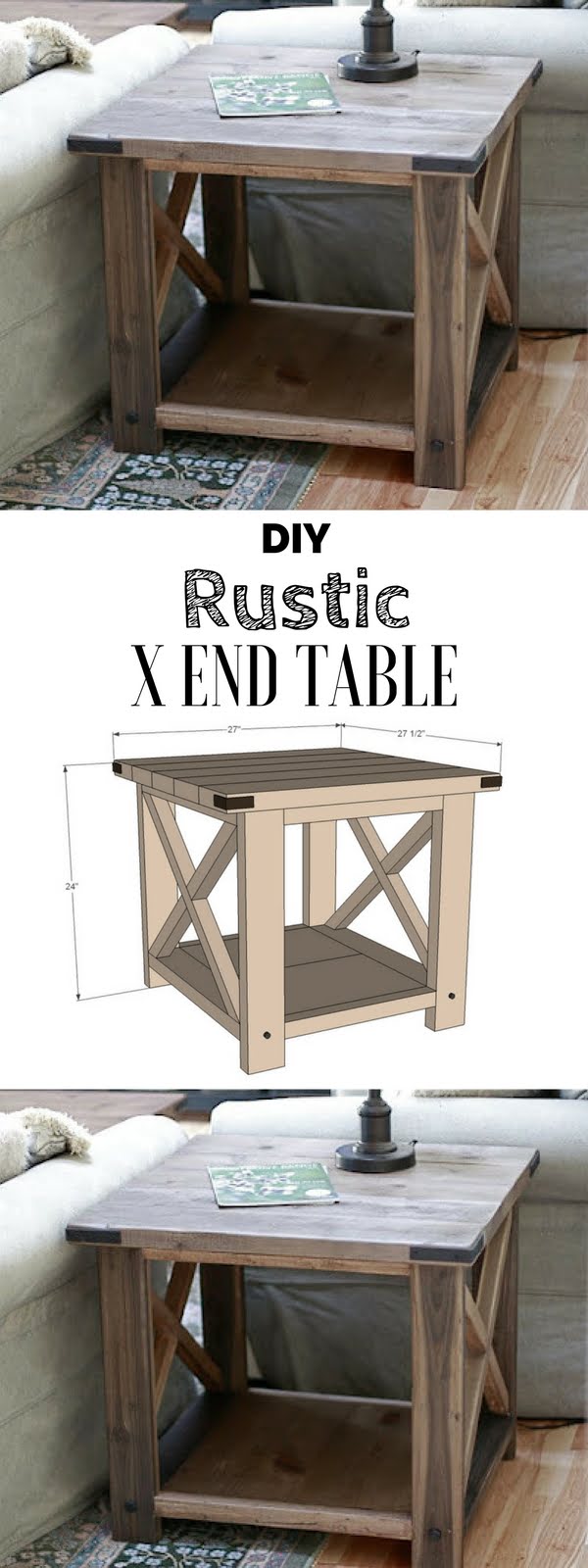 rustic end tables with shelves