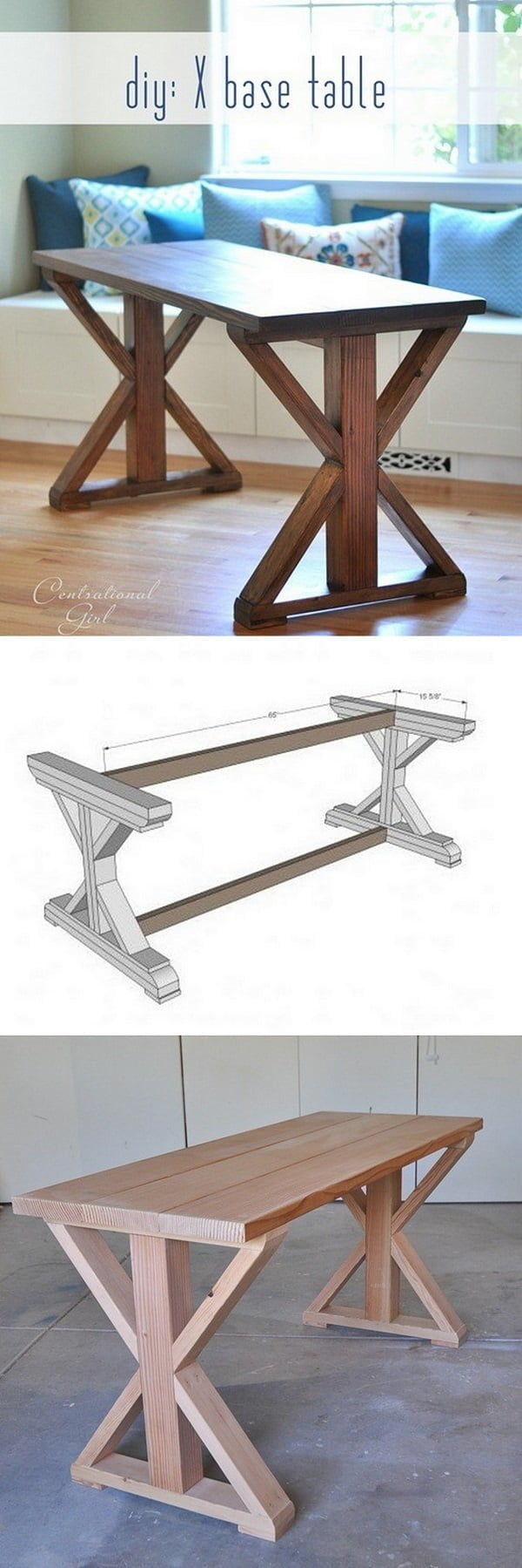 X base DIY table for living room    