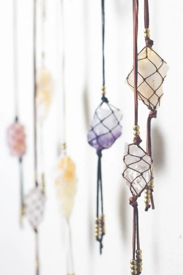 Amazing home decor with healing crystals DIY wall hangings