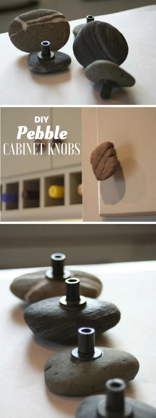 How to make easy DIY cabinet handles from rocks