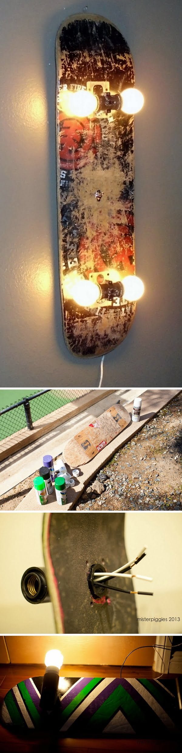 How to make a DIY skateboard lamp