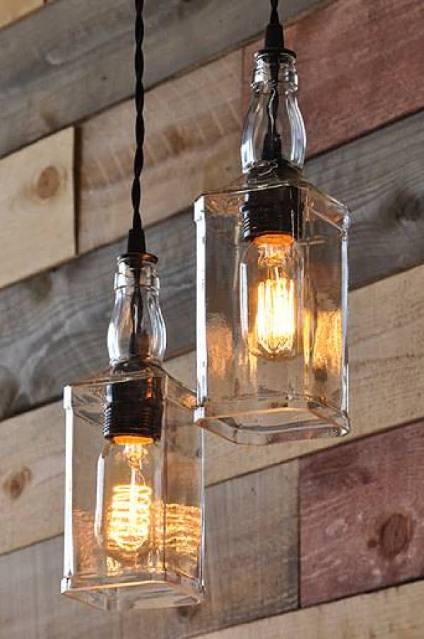 How to make an easy  lamp from whiskey bottles