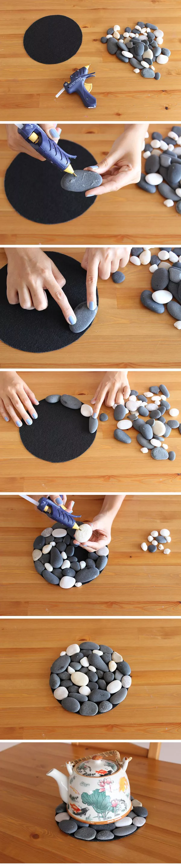 Easy and lovely DIY pebble coaster