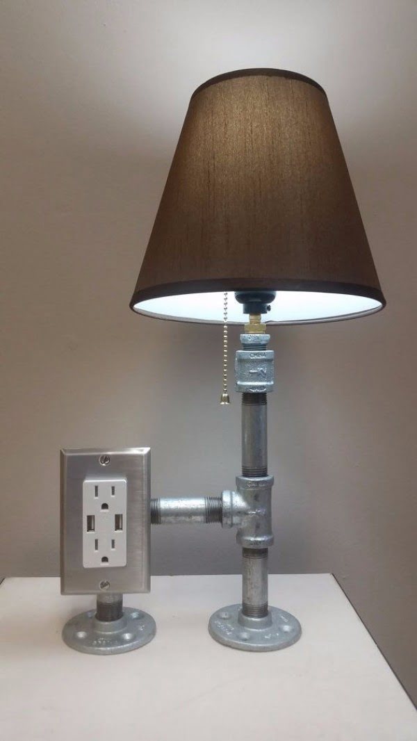 Check out this cool steel pipe desk lamp 