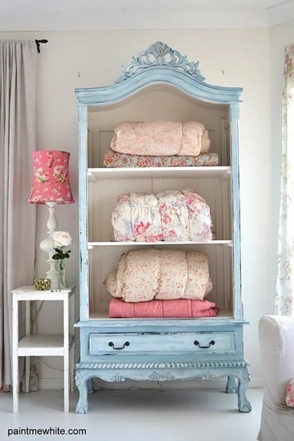 Love the shabby chic armoire makeover 