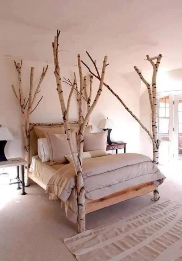 Love the idea for birch tree bed posts 