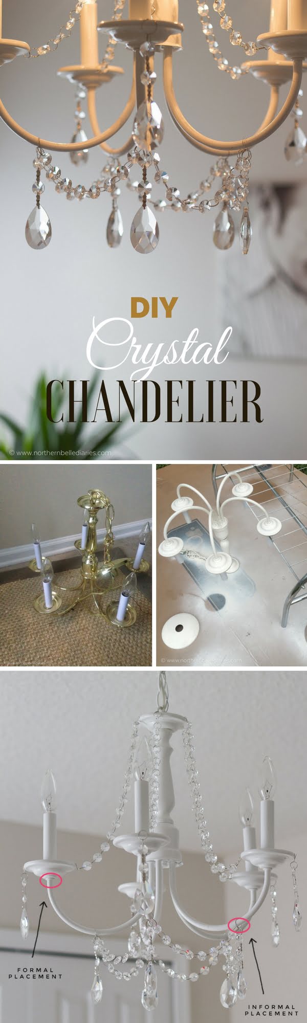 Check out how to make an easy DIY crystal chandelier