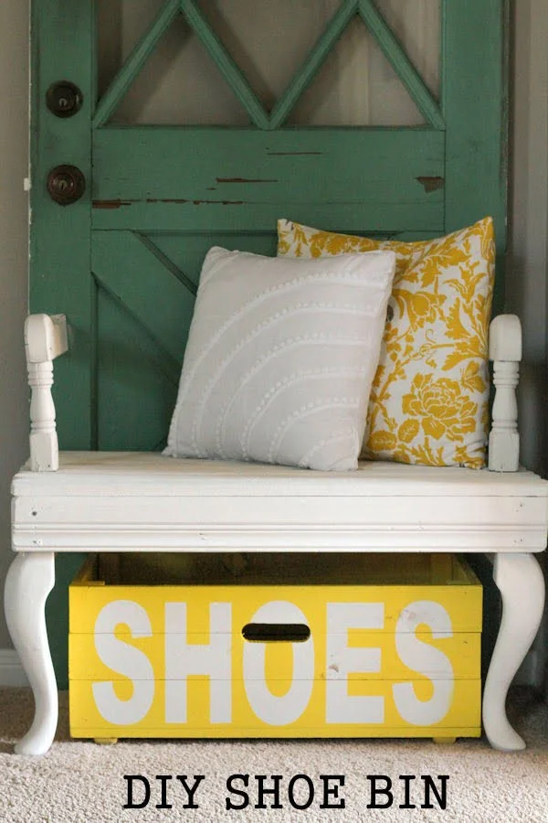 rustic shoe bin