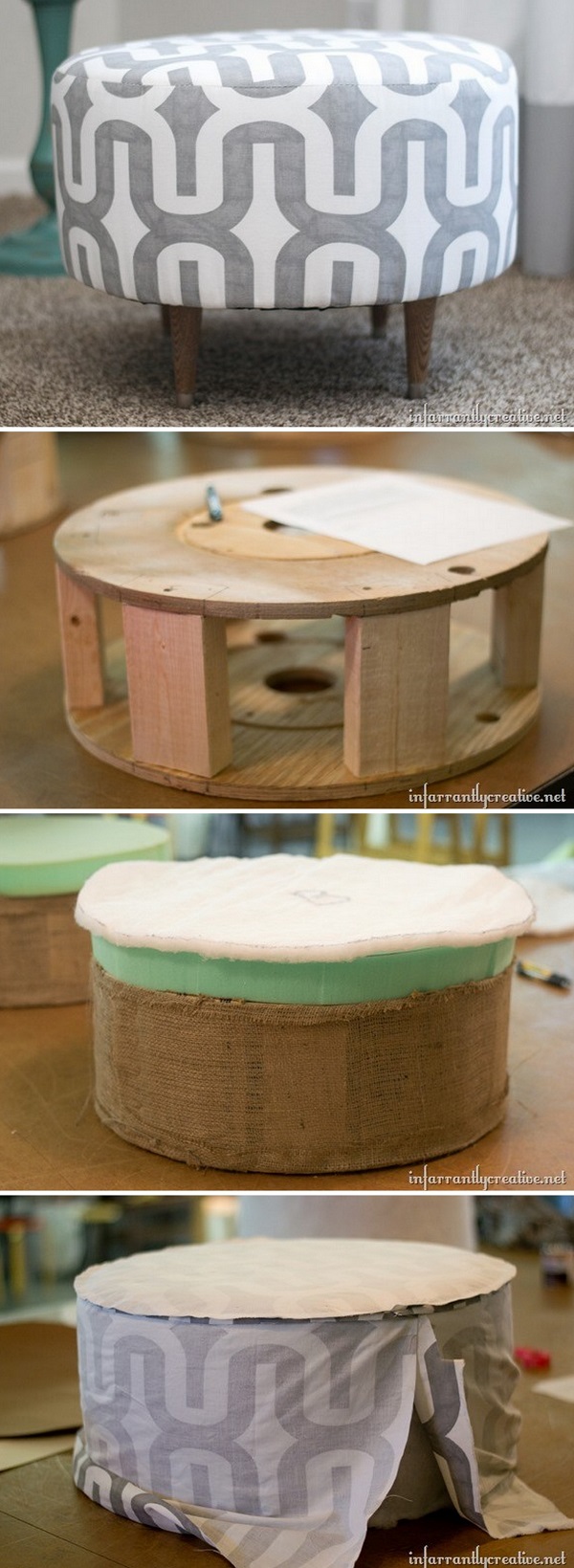 Check out this easy idea on how to make a #DIY electric spool ottoman #homedecor #budget #project