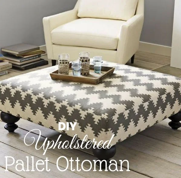 upholstered pallet ottoman