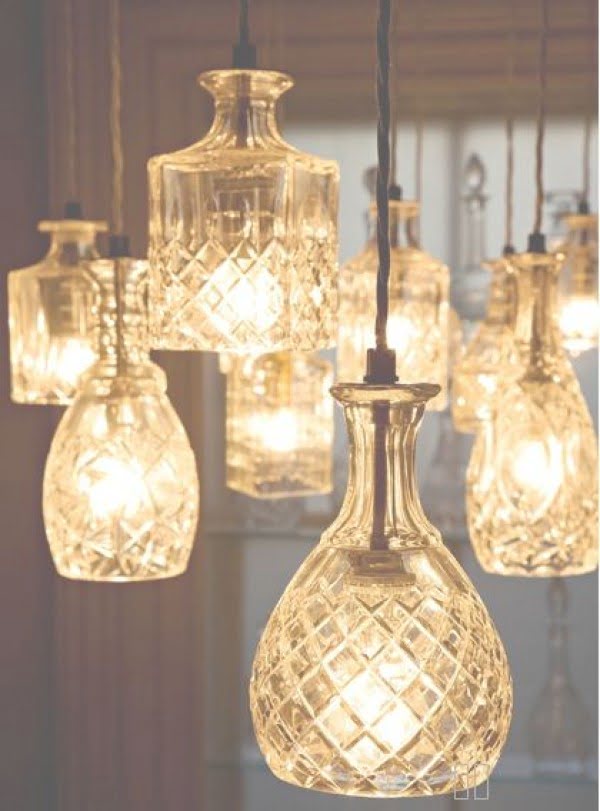 Check out these cool upcycle decanter pendant lights 