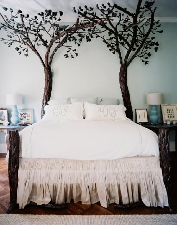 Love the decorative tree bed frame posts 