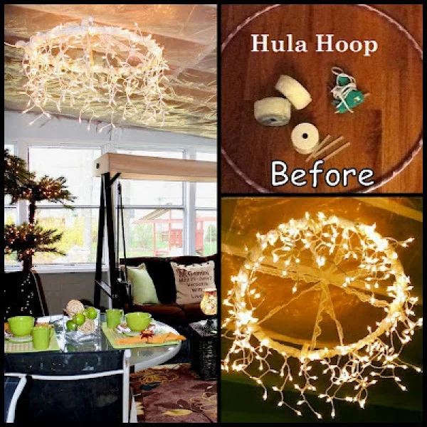 Check out how to make an easy DIY Hoola Hoop Chandelier