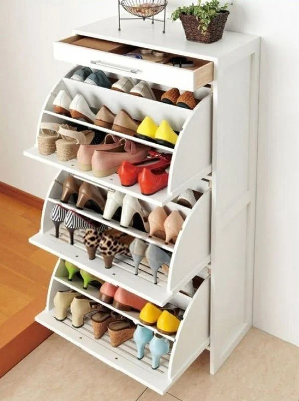 tilt out shoe rack