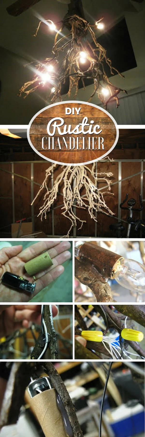 Check out how to make a DIY chandelier from tree roots