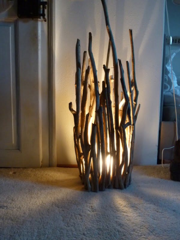 Check out this awesome rustic twig floor lamp 