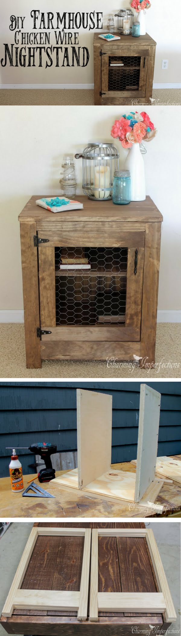 12 Easy DIY Nightstands That You Can Build on a Budget - Check out how to build this DIY farmhouse nightstand