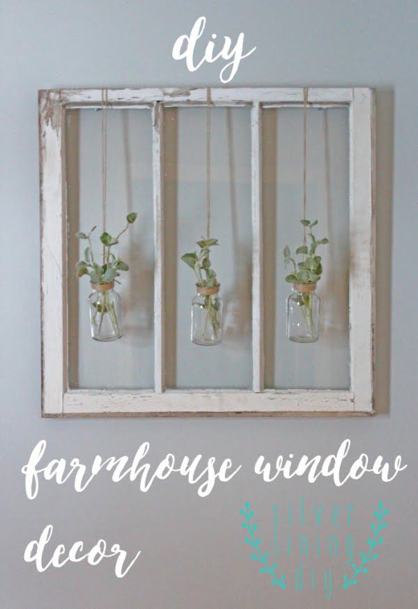 How to create DIY farmhouse decor with an old window frame 