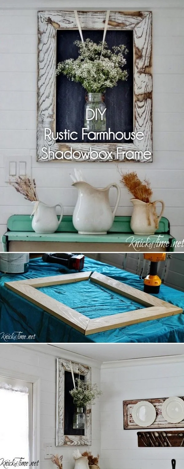 How to make a rustic DIY shadowbox frame for farmhouse decor 