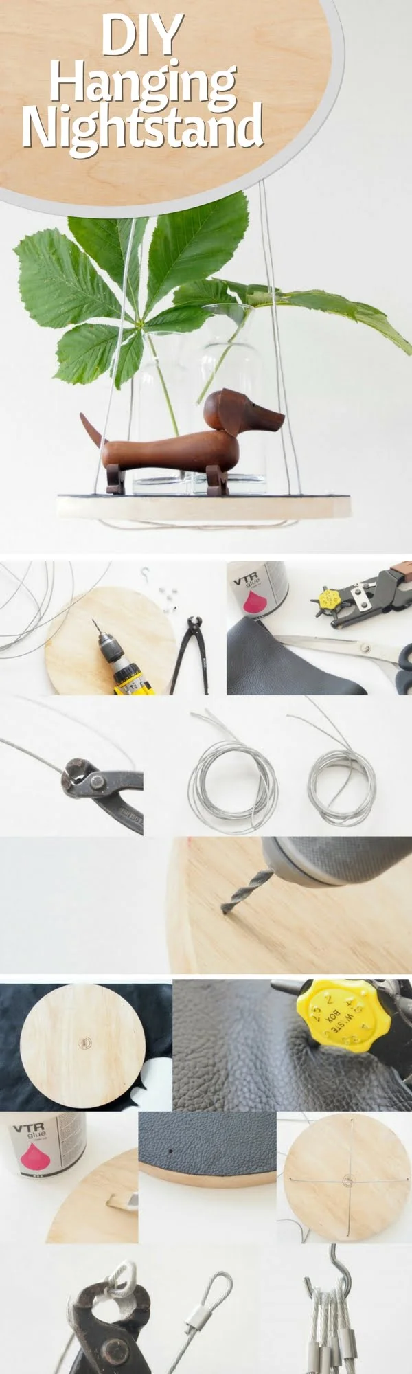 Check out how to make an easy DIY hanging nightstand