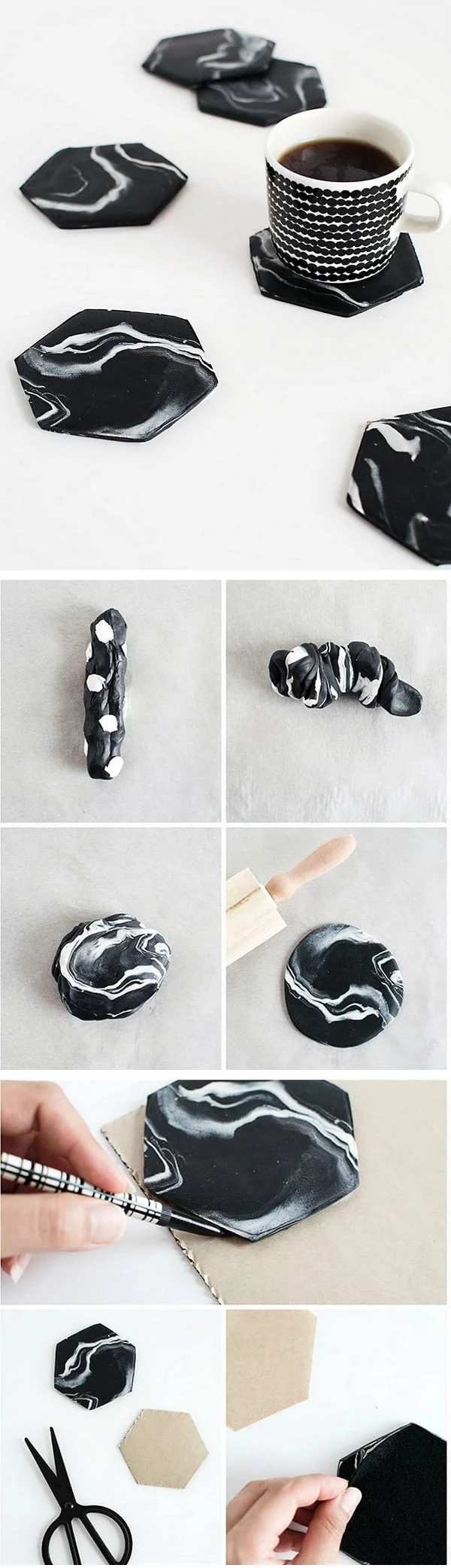 How to make easy DIY marble coasters