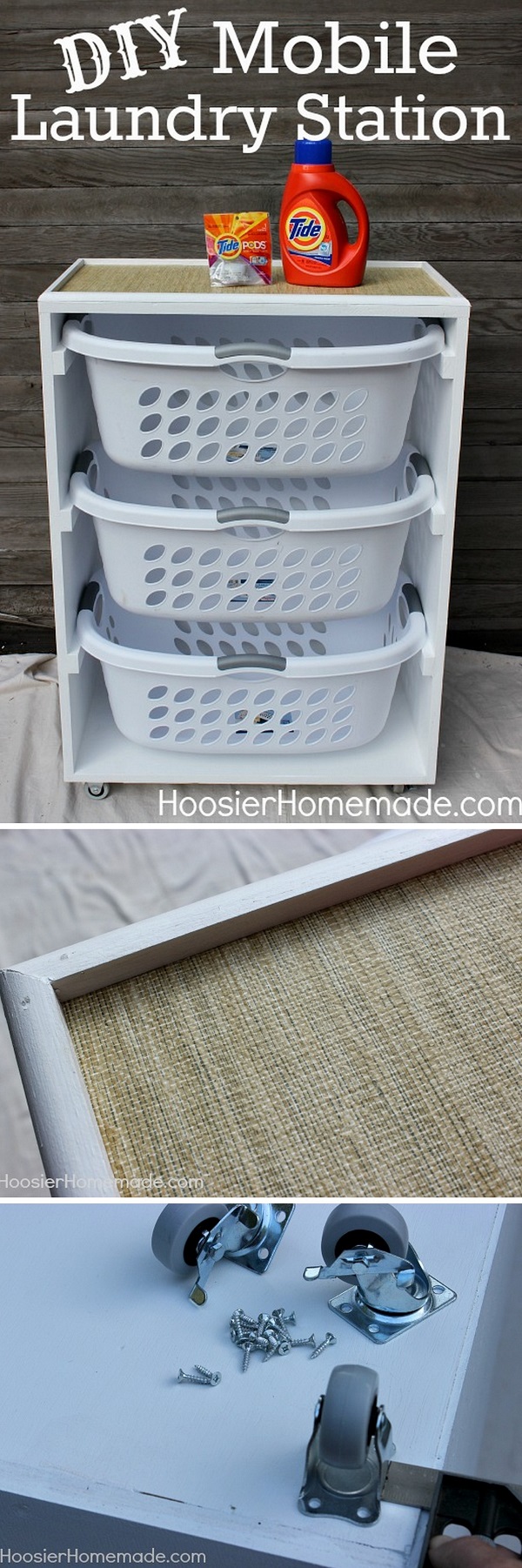 Check out how to build a DIY mobile laundry station and organize your laundry easily