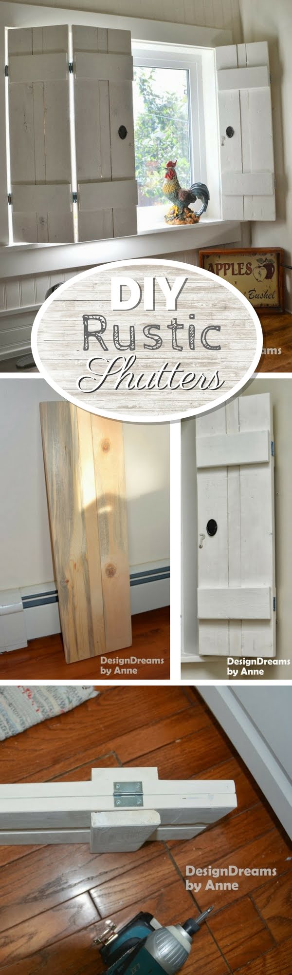 How to build easy DIY rustic window shutters 